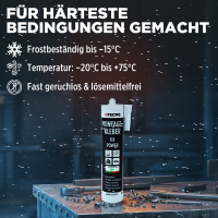 TECPO Montagekleber Fix Power 5x480g Universal Baukleber Kartuschen Kraftkleber mit Skelett-Kartuschenpresse