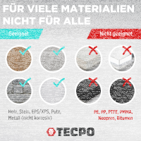 TECPO Montagekleber Fix Power 5x480g Universal Baukleber Kartuschen Kraftkleber mit Skelett-Kartuschenpresse