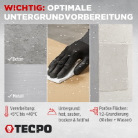 2x TECPO Universal Montagekleber Ultra FIX Power Baukleber 480g Weiß + Alu-Kartuschenpresse 220 mm
