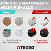3x TECPO Universal Montagekleber Ultra FIX Power Baukleber 480g Weiß + Alu-Kartuschenpresse 220 mm