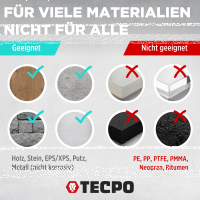 4x TECPO Universal Montagekleber Ultra FIX Power Baukleber 480g Weiß + Alu-Kartuschenpresse 220 mm