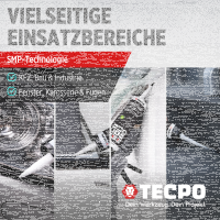 2x TECPO Universal Klebe- und Dichtstoff FLEX SEAL 522 SCHWARZ 1K MS-Polymer UV-stabil und witterungsbeständig + Alu-Kartuschenpresse 220 mm