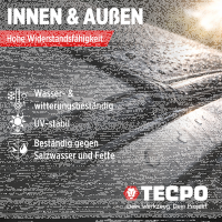 4x TECPO Universal Klebe- und Dichtstoff FLEX SEAL 522 SCHWARZ 1K MS-Polymer UV-stabil und witterungsbeständig + Alu-Kartuschenpresse 220 mm
