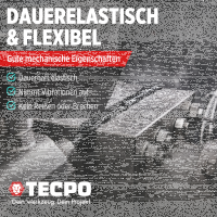 5x TECPO Universal Klebe- und Dichtstoff FLEX SEAL 522 SCHWARZ 1K MS-Polymer UV-stabil und witterungsbeständig + Alu-Kartuschenpresse 220 mm