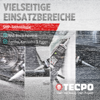 6x TECPO Universal Klebe- und Dichtstoff FLEX SEAL 522 SCHWARZ 1K MS-Polymer UV-stabil und witterungsbeständig + Alu-Kartuschenpresse 220 mm