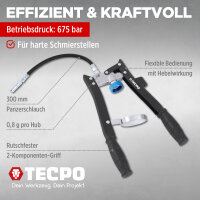 12x TECPO Universal Mehrzweckfett EP2, 500g + Zweihand-Kartuschen Fettpresse 2in1 PROFI-Ausführung 500g für Schraubkartuschen / Fett Mehrzweckfett