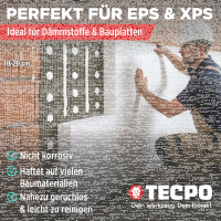 8x TECPO Universal Montagekleber Ultra FIX Power Baukleber 480g Weiß + Kartuschenpresse Kartuschenpistole 25:1