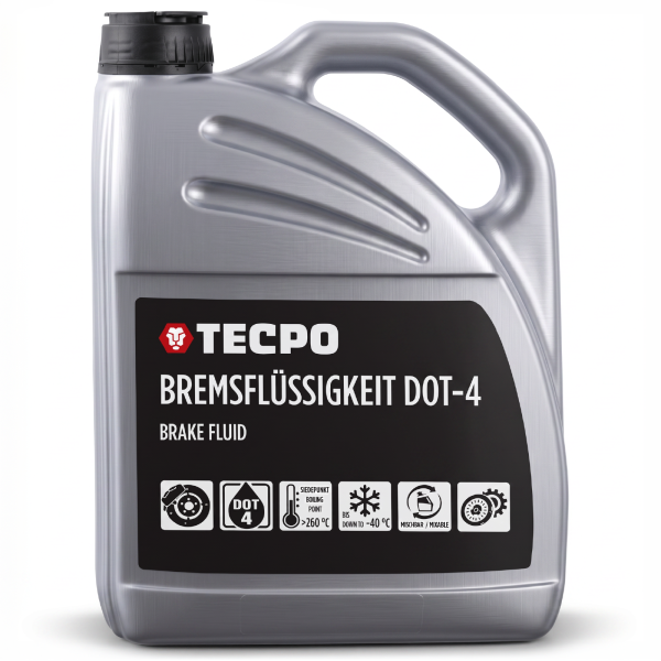 TECPO Bremsflüssigkeit DOT-4 SAE J 1703 1704 ISO 4925 DOT4, 5 Liter