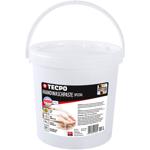 TECPO Handwaschpaste Handreiniger HQ+ Spezial 10L - starke Reinigung, hautschonend