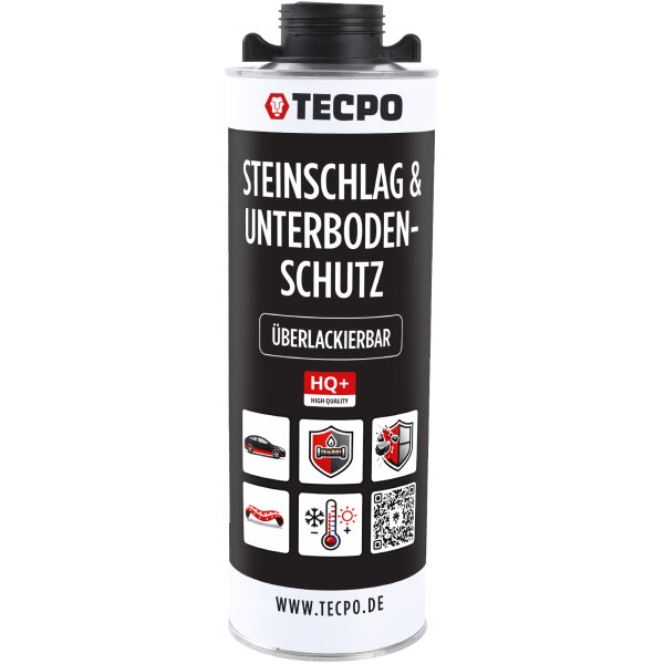 TECPO Unterbodenschutz schwarz Steinschlagschutz überlackierbar, 1 Liter