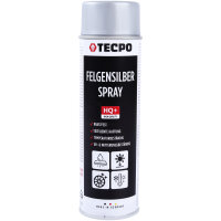 4x TECPO Felgensilber-Spray Felgenlack Lackspray, 500 ml