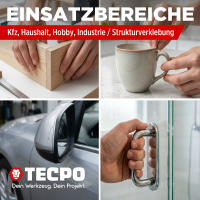 TECPO 2K Powerkleber High Performance 10g, Cyanacrylat-Klebstoff + 3 Mischer