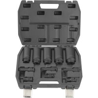 TECPO 3in1 Hydraulischer Ausdrücker-Satz für Antriebswellen Radlager, 98-125 mm + Kraft-Steckschlüssel- und Bit-Satz