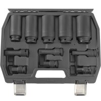 TECPO 3in1 Hydraulischer Ausdrücker-Satz für Antriebswellen Radlager, 98-125 mm + Kraft-Steckschlüssel- und Bit-Satz