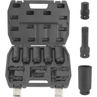 TECPO 3in1 Hydraulischer Ausdrücker-Satz für Antriebswellen Radlager, 98-125 mm + Kraft-Steckschlüssel- und Bit-Satz