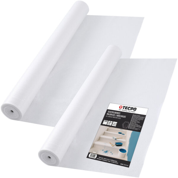 2x TECPO Abdeckvlies Malervlies 25m Schutzvlies 120g/m² selbstklebende Vlies-Rolle