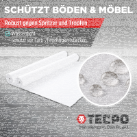 2x TECPO Abdeckvlies Malervlies 25m Schutzvlies 120g/m² selbstklebende Vlies-Rolle