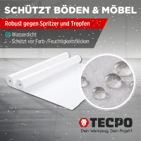 4x TECPO Abdeckvlies Malervlies 25m Schutzvlies 120g/m² selbstklebende Vlies-Rolle