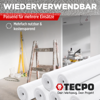 4x TECPO Abdeckvlies Malervlies 25m Schutzvlies 120g/m² selbstklebende Vlies-Rolle