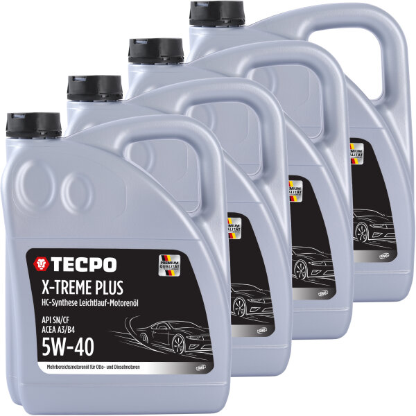 20L TECPO 5W-40 X-TREME PLUS Motoröl für VW 502.00 505.00 MB 229.3 226.5 BMW LL-01 LL-98