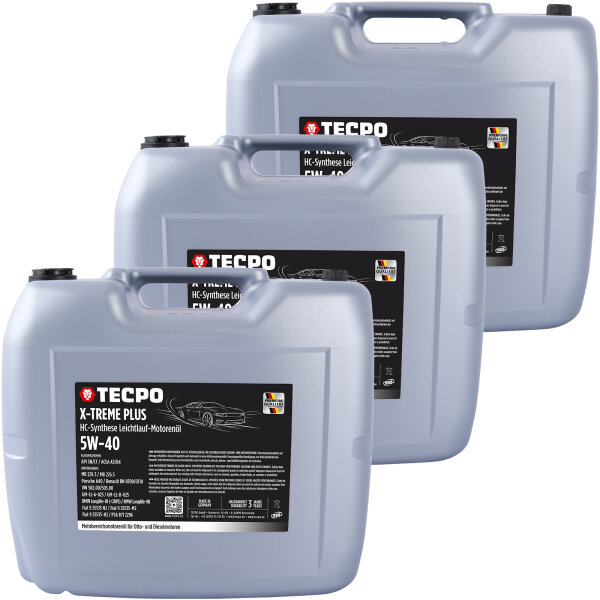 60L TECPO 5W-40 X-TREME PLUS Motoröl für VW 502.00 505.00 MB 229.3 226.5 BMW LL-01 LL-98