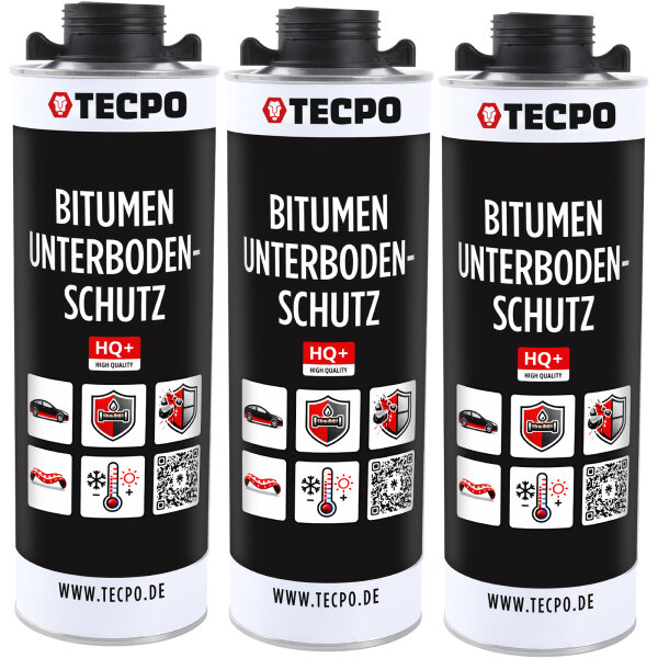 TECPO Unterbodenschutz schwarz Bitumen Steinschlagschutz, 3 Liter