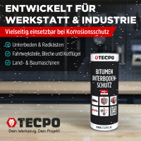 TECPO Unterbodenschutz schwarz Bitumen Steinschlagschutz, 3 Liter