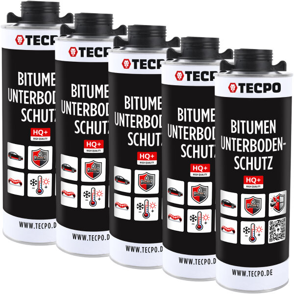 TECPO Unterbodenschutz schwarz Bitumen Steinschlagschutz, 5 Liter