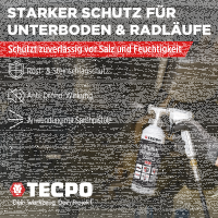 TECPO Unterbodenschutz schwarz Bitumen Steinschlagschutz, 12 Liter + Druckluft Unterbodenschutz Pistole