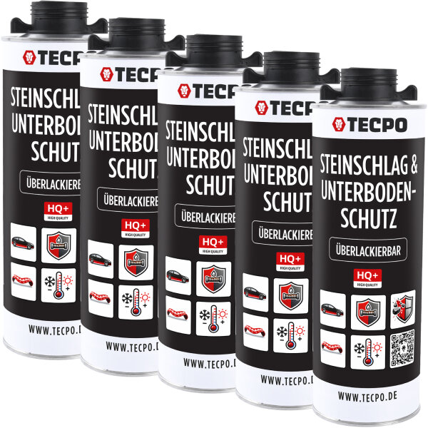 TECPO Unterbodenschutz schwarz Steinschlagschutz überlackierbar, 5 Liter