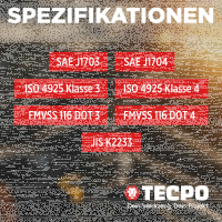4x TECPO Bremsflüssigkeit DOT-4 SAE J 1703 1704 ISO 4925 DOT4, 5 Liter
