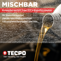 TECPO Bremsflüssigkeit DOT-4 SAE J 1703 1704 ISO 4925 DOT4, 5 Liter + Vakuumpumpe Druckpumpen Set