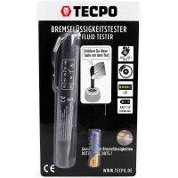 TECPO Bremsflüssigkeit DOT-4 SAE J 1703 1704 ISO 4925 DOT4, 5 Liter + Elektronischer Bremsflüssigkeitstester