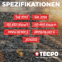 TECPO Bremsflüssigkeit DOT-4 SAE J 1703 1704 ISO 4925 DOT4, 5 Liter + Elektronischer Bremsflüssigkeitstester