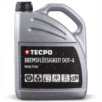 TECPO Bremsflüssigkeit DOT-4 SAE J 1703 1704 ISO 4925 DOT4, 5 Liter + Elektronischer Bremsflüssigkeitstester