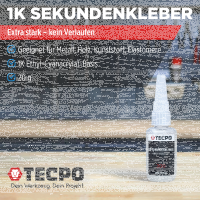 4x TECPO 1K Sekundenkleber dickflüssig 20g extra...