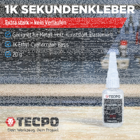 5x TECPO 1K Sekundenkleber dickflüssig 20g extra...