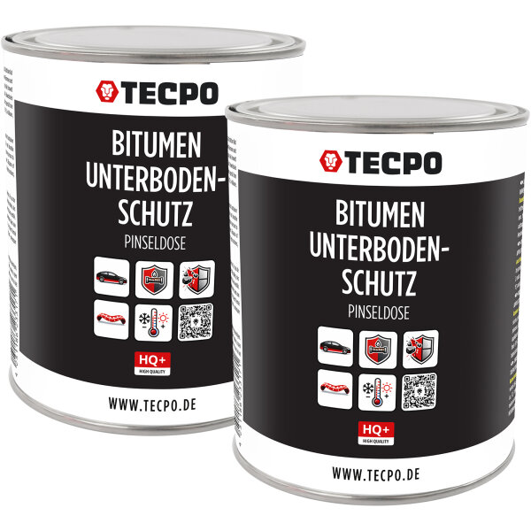 2x TECPO Unterbodenschutz Bitumen HQ+ Pinseldose, 1L