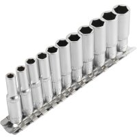 TECPO Steckschlüssel Satz, Zollgrößen 1/4", 11-teilig