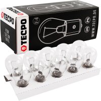 TECPO Glühlbirne P21W 12V 21W BA15S, 10 Stück