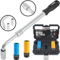 TECPO Radmutterschlüssel-Set Teleskop, SW 17-19mm...