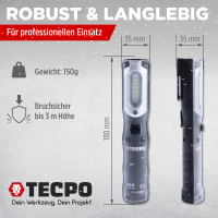TECPO Reifenreparatur Set, 78-teilig + LED Akku Handlampe 300 Lumen inkl. USB Kabel
