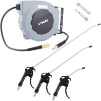 TECPO Druckluftschlauch Aufroller, automatisch 10m + 1m...