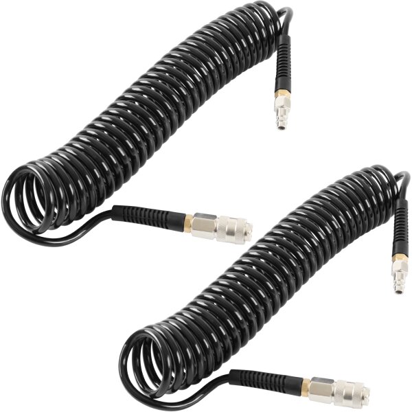 2x TECPO Druckluftschlauch 6 m Druckluft Werkzeug Spiralschlauch 1/4