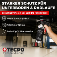 2x TECPO Unterbodenschutz Bitumen schwarz, 500 ml + Pistolengriff