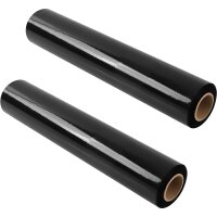 2x Stretchfolie Schwarz 23my , 2,30 kg, 500 mm