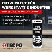 3x TECPO Unterbodenschutz Bitumen schwarz, 1L