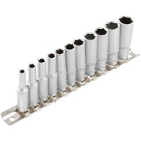TECPO Steckschlüssel Satz, tief, 1/4", 4-13 mm,...