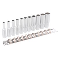 TECPO Steckschlüssel-Satz, SW 4-13 mm, 1/4", 11-tlg + Umschaltknarre 1/4"