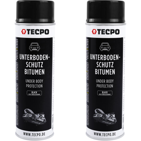 2x TECPO Unterbodenschutz Bitumen schwarz, 500 ml